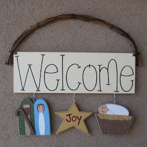 Monthly WELCOME SIGN (Christmas  Nativity) for wall and home decor