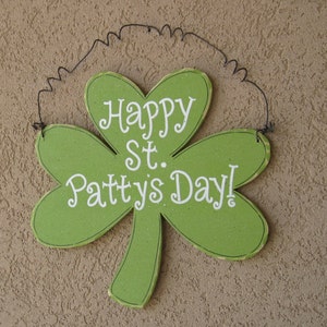 Hanging Happy St. Patty's Day sign for St. Patricks Day, wall, door hanger, and home decor image 2