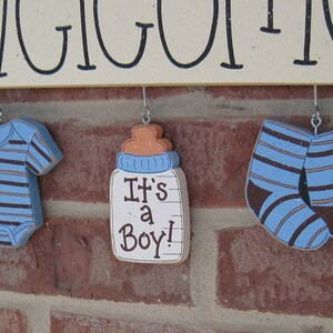 WELCOME ITS A BOY Decorations no sign included for announcing a baby, baby shower decor, wall and home decor image 3