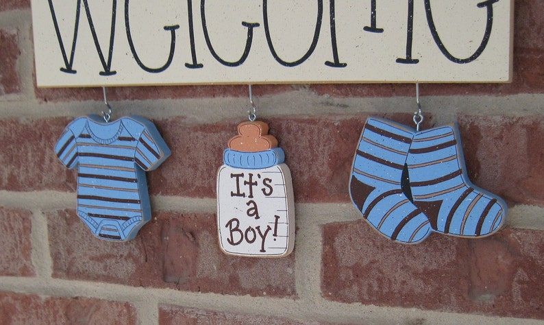 WELCOME ITS A BOY Decorations no sign included for announcing a baby, baby shower decor, wall and home decor image 3