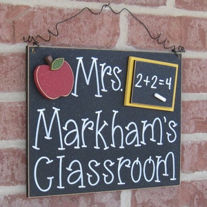 Custom Teacher Personalized Name or Word Sign for children, home, desk, shelf, decor image 2