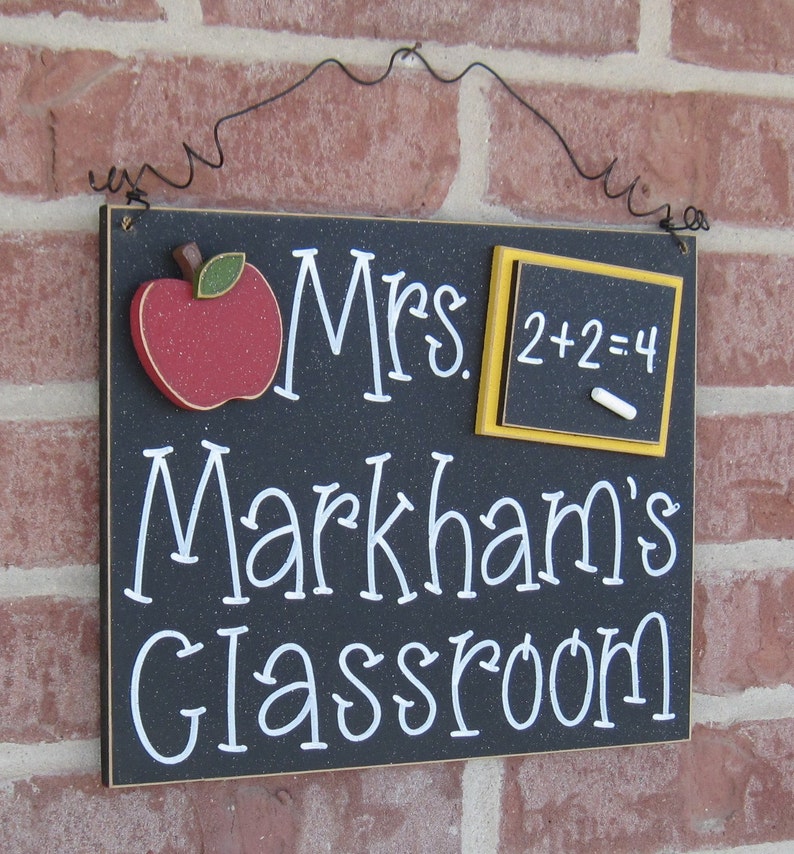 Custom Teacher Personalized Name or Word Sign for children, home, desk, shelf, decor image 2