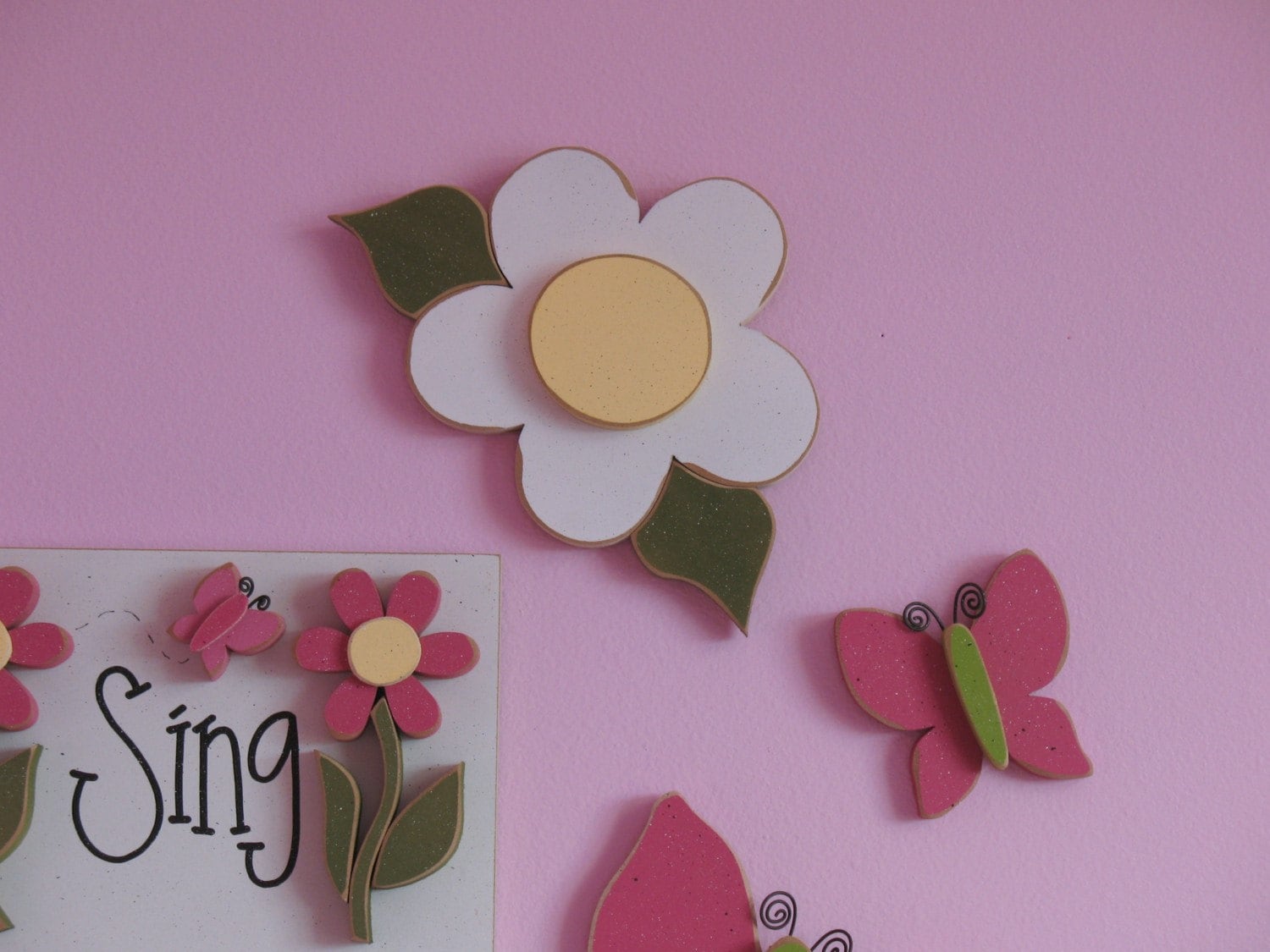 4 Inch Hot Pink Butterfly For Wall Hanging Bedroom, Home Or Girl Room Decor