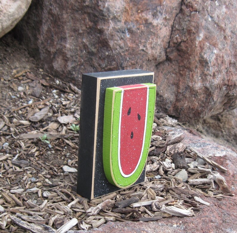 Watermelon Block Set TALL WATERMELON BLOCK for Summer, Shelf, Desk, Office and Kitchen Home ...