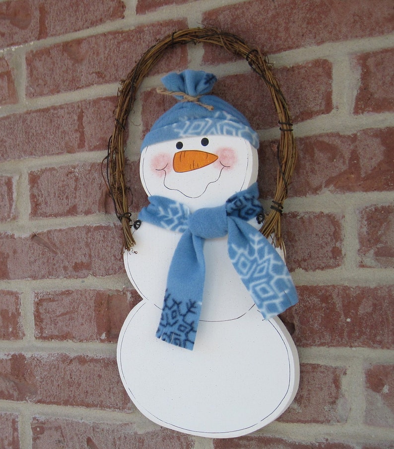 Hanging SNOWMAN for Winter, Christmas wall and door hanging decor image 3