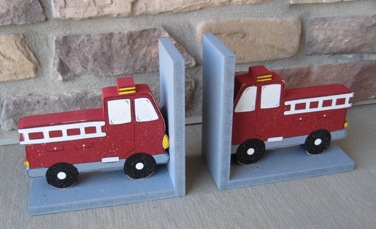 Fire Truck Bookends for Children Library Bookshelf Etsy