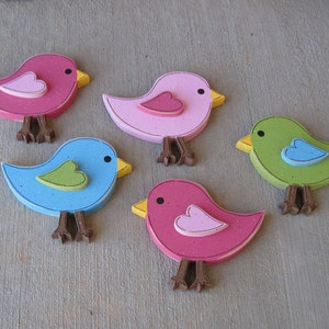 ONE four inch BIRD for wall hanging bedroom, home or girl room decor image 3