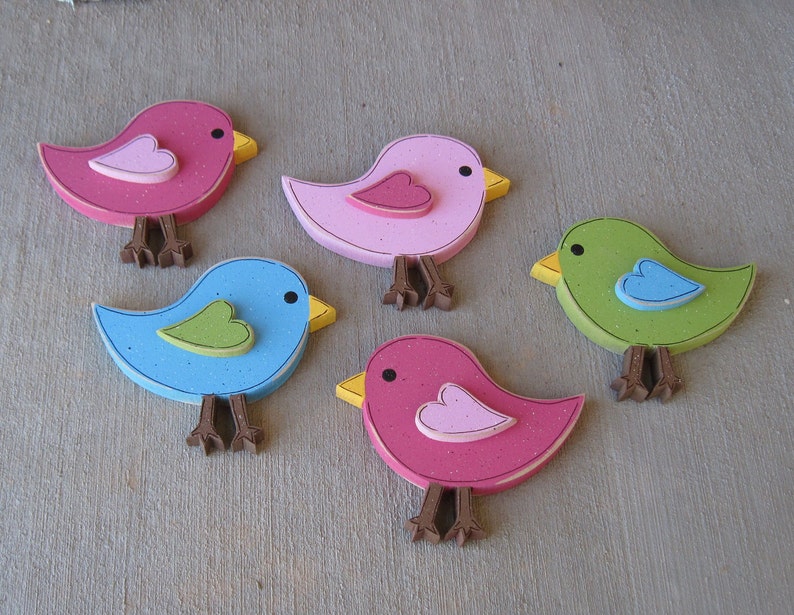 ONE four inch BIRD for wall hanging bedroom, home or girl room decor image 3