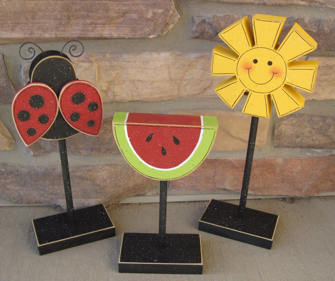 Watermelon Block Set Summer Block Set, Sunshine, Ladybug, Watermelon, USA Made - Etsy