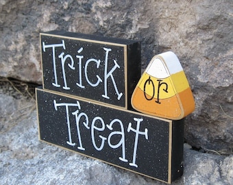 Halloween Trick or Treat Blocks, Candy Corn Decor