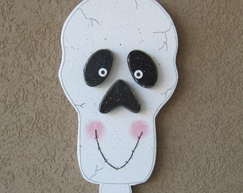 HALLOWEEN SKELETON head for Halloween, Fall, wall and door hanging decor