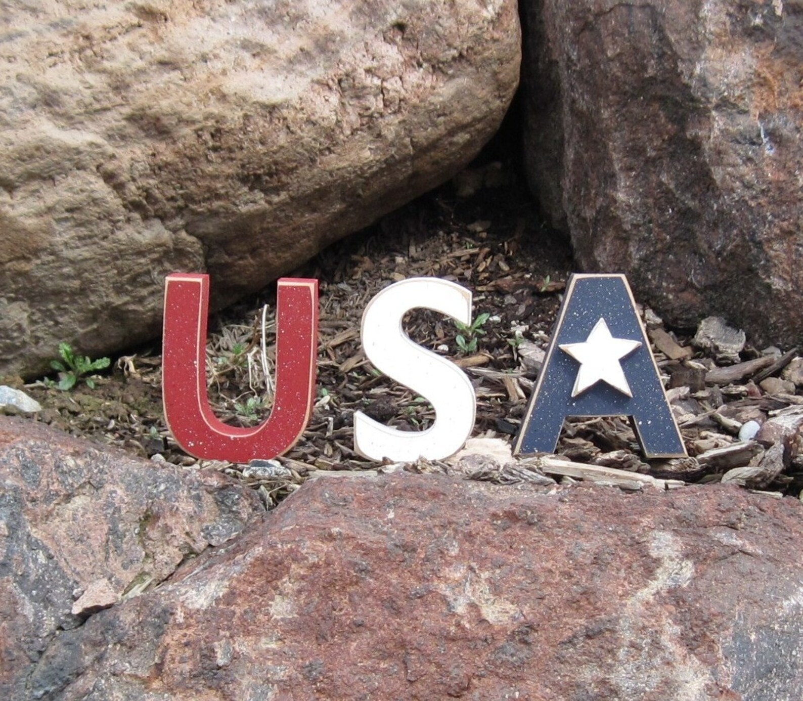 Usa Blocks USA BLOCKS for July 4th, Independece Day, Shelf, Desk and Americana ...