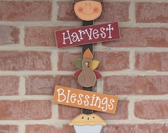 THANKSGIVIING THOUGHTS harvest, blessings, thankful, wall, door, office, and home decor