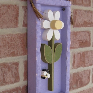 DAISY FRAME With STEM Lavender with White Flower image 1