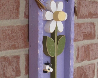 DAISY FRAME With STEM (Lavender with White Flower)