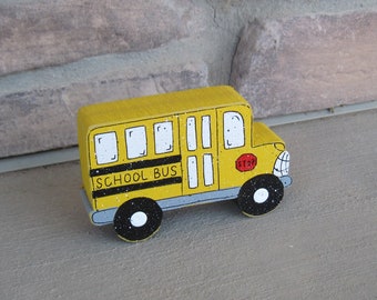 School Bus shelf sitter block  for shelf, desk, office and home decor