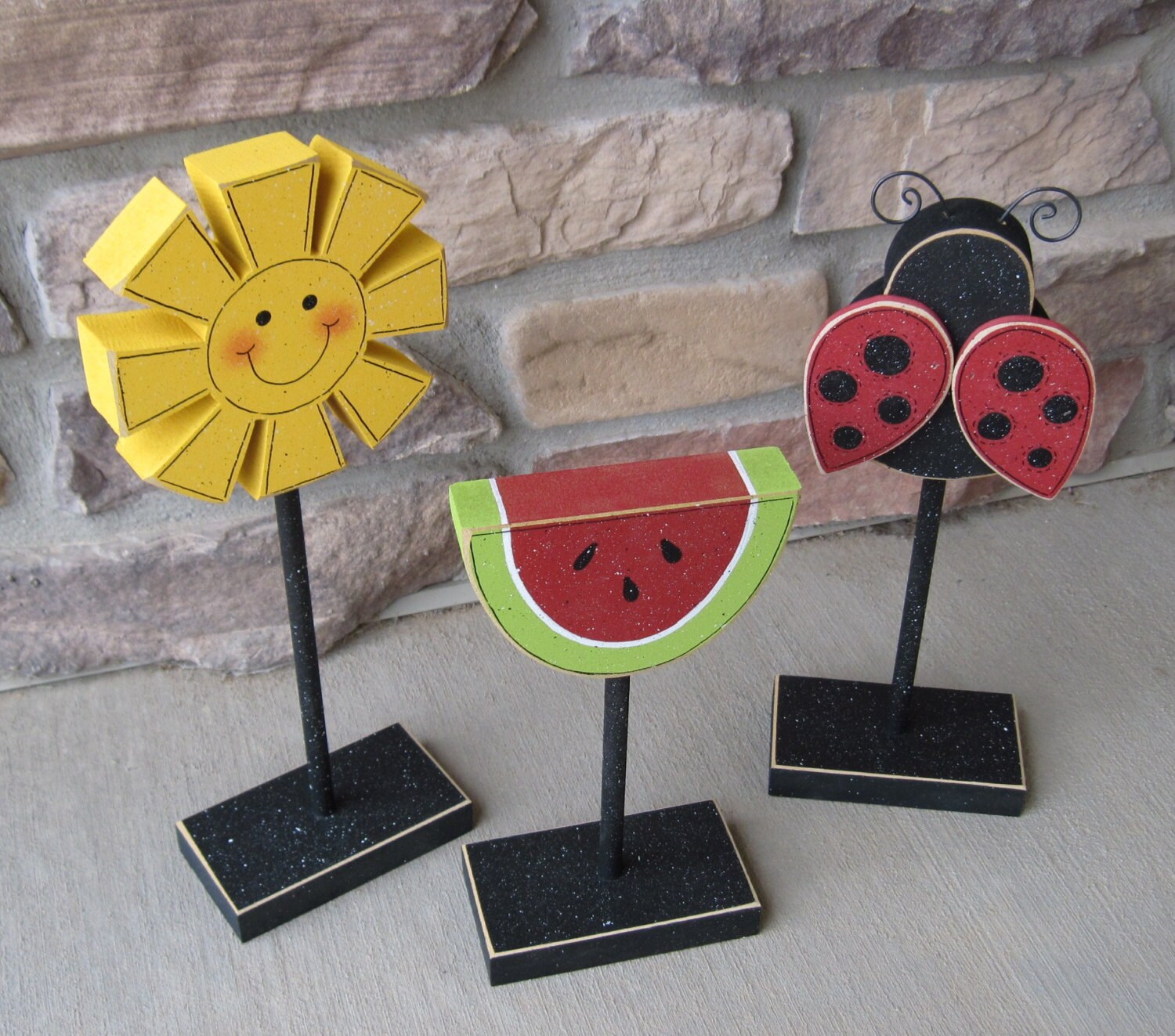 Watermelon Block Set Summer Block Set, Sunshine, Ladybug, Watermelon, USA Made - Etsy