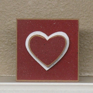 SQUARE BLOCK with red HEART for valentine and home decor image 3