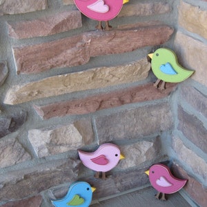 ONE four inch BIRD for wall hanging bedroom, home or girl room decor image 5