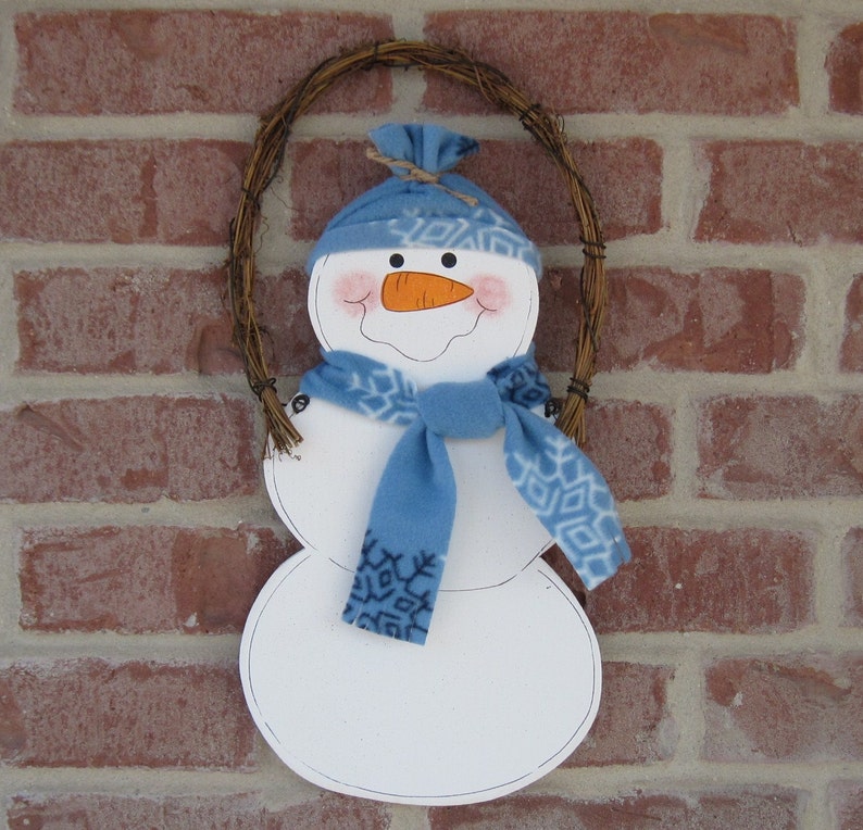 Hanging SNOWMAN for Winter, Christmas wall and door hanging decor image 2