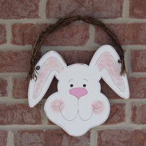 Handcrafted Easter Bunny Door Hanger, Spring Decor