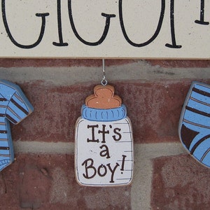 WELCOME ITS A BOY Decorations no sign included for announcing a baby, baby shower decor, wall and home decor image 2