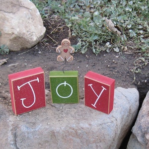 BLOCS de joie de Noël pour maison, bureau, étagère, manteau, vacances, noel, pain d'épice décor