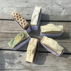 Savon ensemble de 6, Sextuor de savon sans parfum, nature, peau sensible, peau sèche, peau atopique, non parfumé, sans odeur
