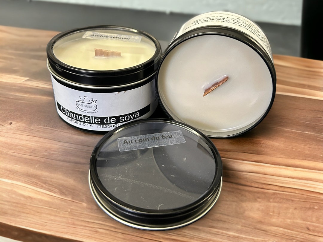 Chandelle 8oz de cire de soya, massage, candle, format moyen, scented