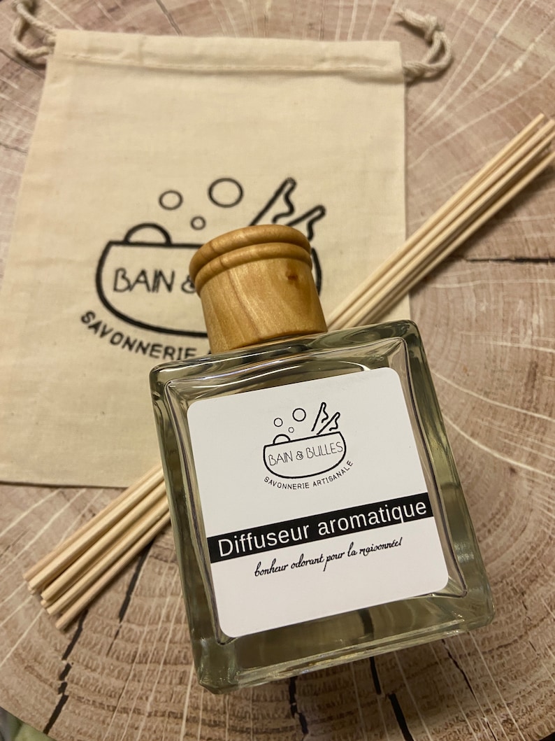 Diffuseur aromatique avec bâton de rotin de bambou, parfum de maison, reed diffuser, house perfume, home fragrance image 1