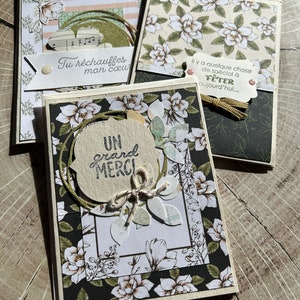 Cartes de souhait, artisanale, fait main, handmade card, merci, thank you, 3 cartes