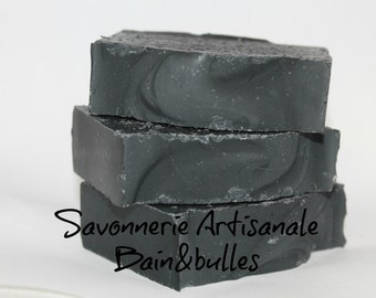 Savon  Le charbonnier, peaux grasses, charbon activé biologique, organic activated charcoal soap, nettoyant