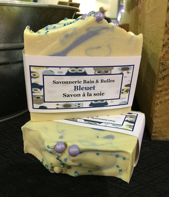 Savon à la soie Bleuet, fait main, blueberry, bleu, muffin au bleuet, blueberry muffin