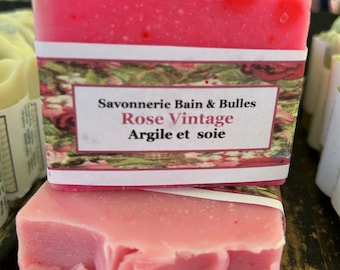 Savon Rose Rustique,  Vintage, rose button, rustic soap, roses, jardin anglais, romantique