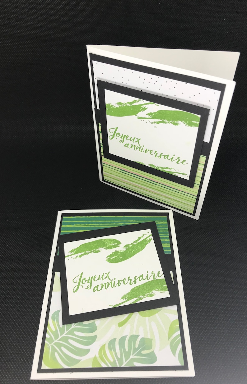 Cartes de souhait, artisanale, fait main, handmade card, blank, sans texte, merci, thank you, lot de 8 cartes image 8