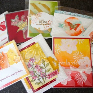 Cartes de souhait, artisanale, fait main, carte faite main, vierge, sans texte, merci, merci, lot de 8 cartes