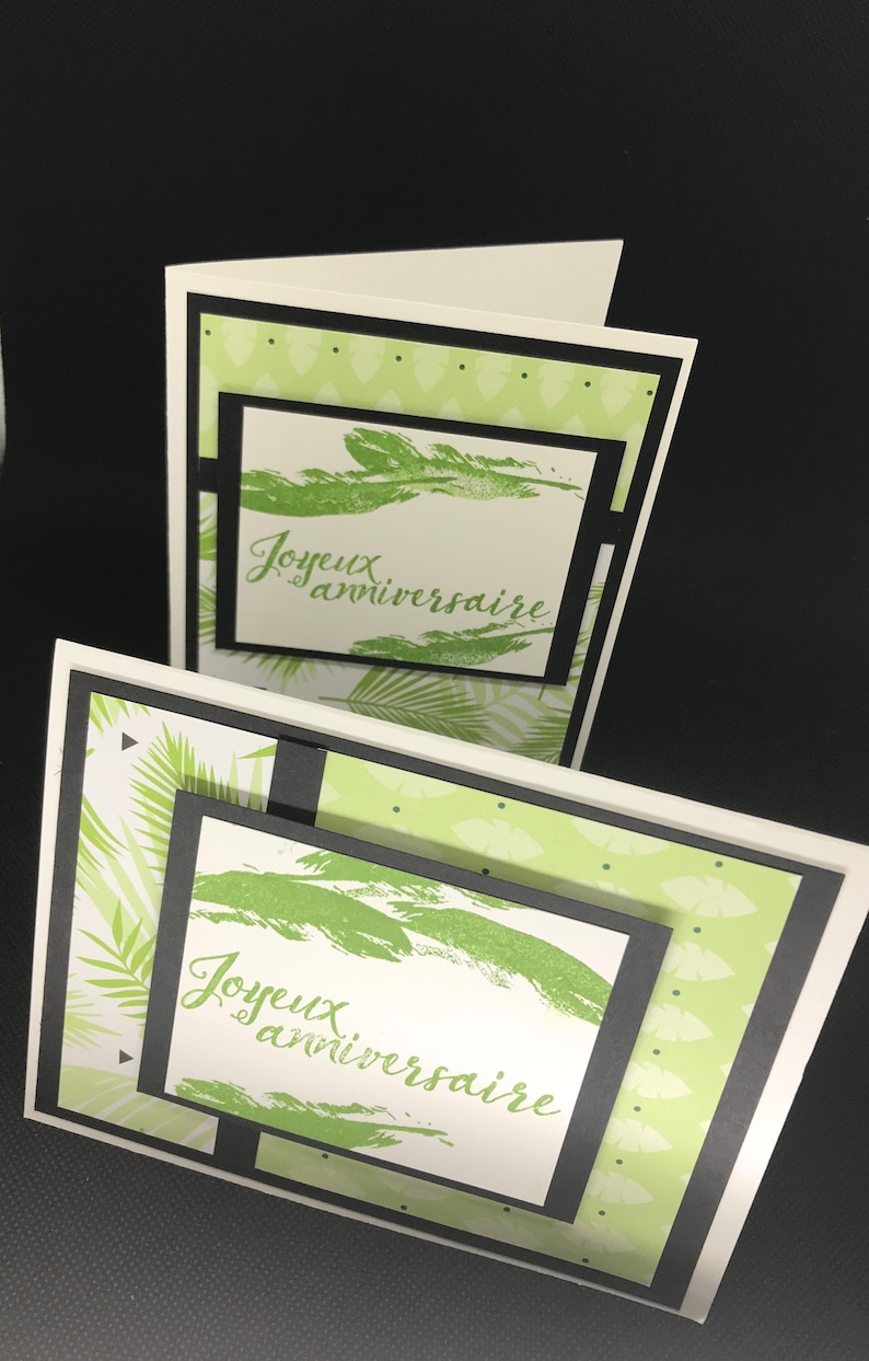 Cartes de souhait, artisanale, fait main, handmade card, blank, sans texte, merci, thank you, lot de 8 cartes image 7