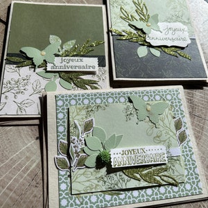 Cartes de souhait, artisanale, fait main, handmade card, merci, thank you, lot de 3 cartes