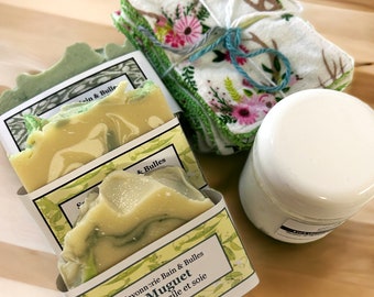 Ensemble cadeau de fête, toute occasion, savon doux, fruité, soin visage