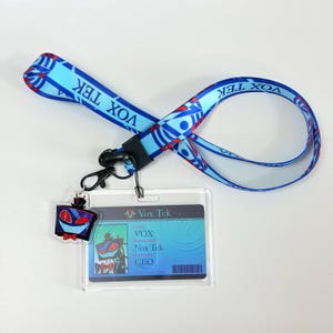 Alastor Vox Lanyard ID Card Sleeve, Hazbin Hotel Cosplay Decor, Alastor Vox Gift Vox