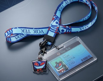 Manga de tarjeta de identificación Alastor Vox Lanyard, decoración de cosplay del hotel Hazbin, regalo de Alastor Vox