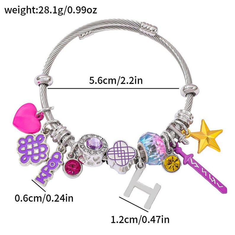 Bracelet Tissé Demon Hunters - Accessoire Kpop, Cosplay - Taille Ajustable, Fait Main