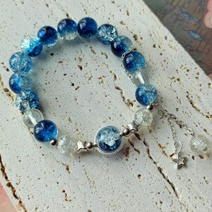 Shadowmilk Cookie Inspired Blue Bead Bracelet, Cookie Kingdom run Inspired Bracelet