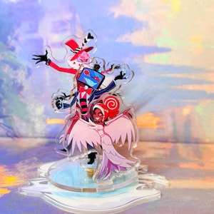 Hazbin Hotel Vees Rotate Fun Acrylic Standee, Voxtek Fandom Display Charm Desk Decor, Vox Valentino Velvette Standee Charms, Vox Standee