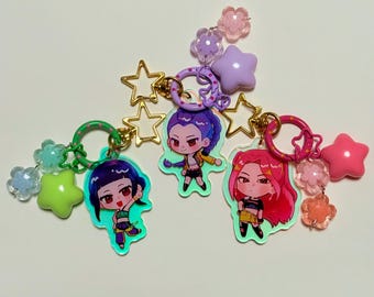 Kpop デーモンハンター キーチェーンチャーム、ルミ、ゾーイ、ミラ