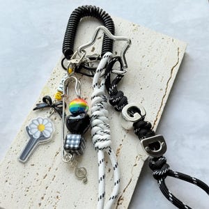 GDragon kpop keychain charm, GD illustration Keychain, Y2K style Inspired Bag Charm
