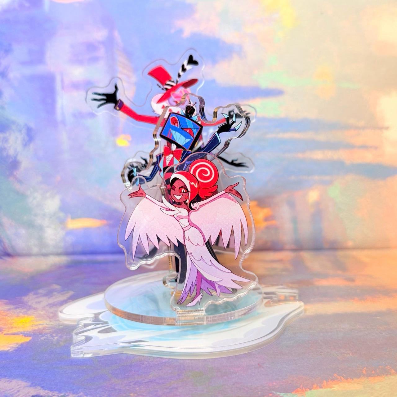 Hazbin Hotel Vees 回転式ファンアクリルスタンド、Voxtek ファンダム