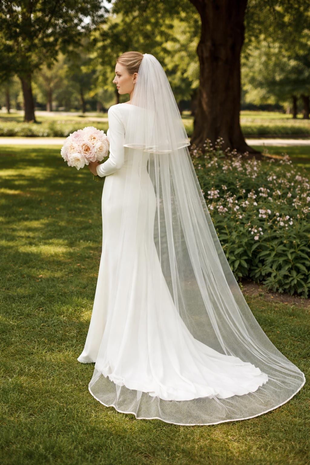 Accessori da sposa a 3 strati in avorio con punta ... – Grandado
