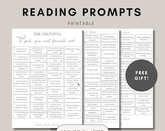 Bookish Game TBR Jar Prompts Printable Ideas to Read TBR Prompts Reader Gift Book Lover Fun Reading Game Reading Challenge Introvert Hobby