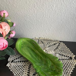 Vintage BONN&#39;82 Green Ceramic Celery Plate - Farmhouse Decor